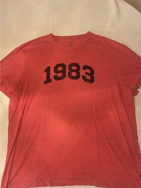 J. Crew Men's Red '1983' Graphic Tee XL